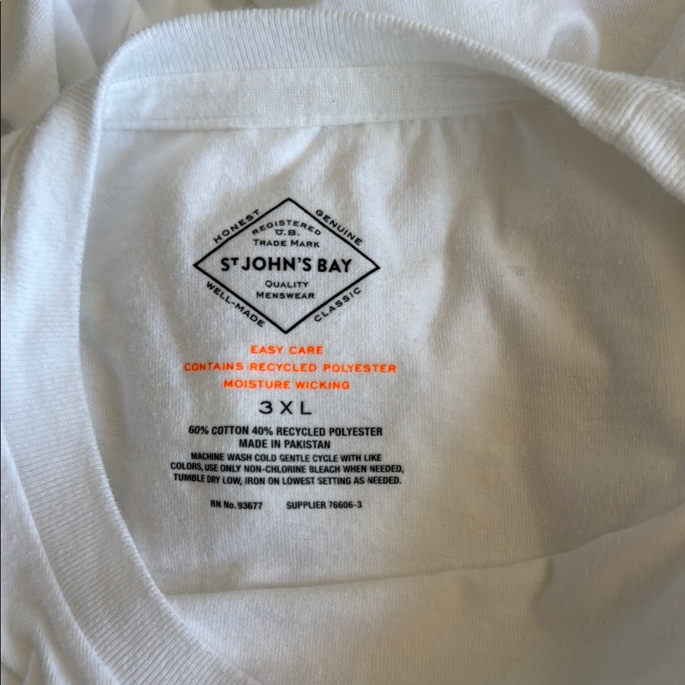 St. John's Bay White Short Sleeve Crew Neck Tee - Picture 5 of 5
